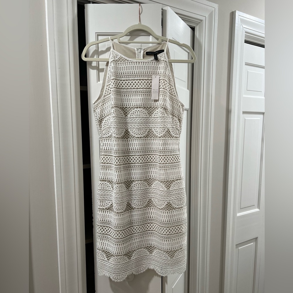 NWT White House Black Market White Lace Mini Dress - Picture 5 of 9